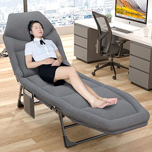 Byjccar Folding Outside Chaise Lounge Chair With Mattress, Adjustable Lounge Chair Reclining Chairs, Folding Portable Sleeping Adults Cots Perfect For Sunbathing, Camping, Pool, Beach, Patio（Gray）… #TOP3