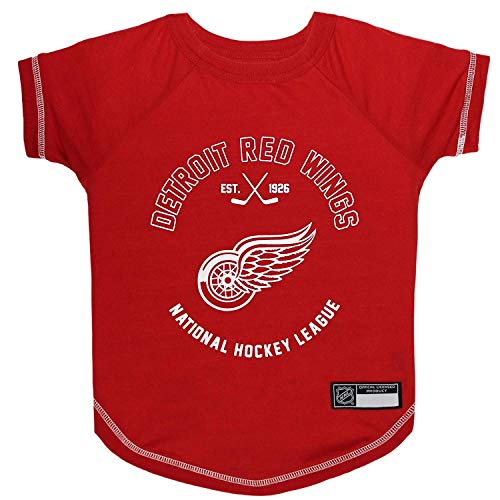 Image of NHL Detroit RED Wings Tee Shirt for Dogs & Cats, Medium. - are You a Hockey Fan? Let Your Pet be an NHL Fan Too!