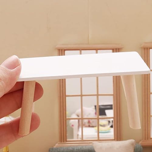 Miniatura 2 de EXCEART Mesa auxiliar en miniatura Mesa auxiliar Mesa de servicio al aire libre Decoración de casa para casa de muñecas Diseño de casa Decoración