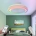 48CM Ventiladors Lámpara de Techo con Altavoz Bluetooth Ventilador de Techo con Iluminación Mando a Distancia APP Inteligentes Luz Música Cambio de Color RGB Regulable Plafón LED Dormitorio 72W VOMI