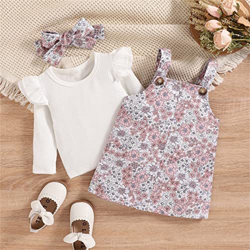 Macacão infantil infantil infantil recém-nascido meninas manga longa com nervuras blusa de desenho a