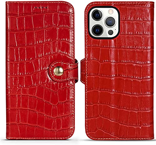 Housse iPhone 12 Pro Max crocodile rouge, l'affirmation de votre style