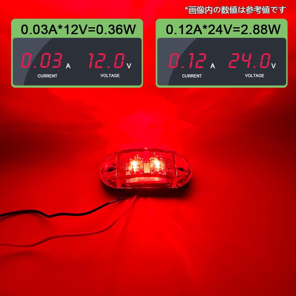 Amazon | サイドマーカー LED 12V-24V トラック用 マーカーランプ