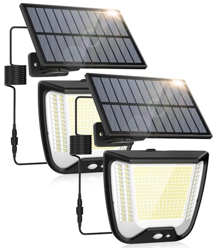 spqment Solarlampen Strahler Außen LED mit Bewegungsmelder - 288 LED Solar Aussen Lampe IP65...