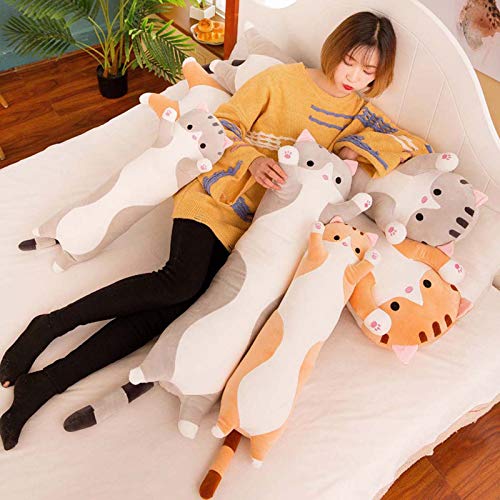 Brinquedo de pelúcia bonito em forma de gato de desenho animado para dormir travesseiro longo presen