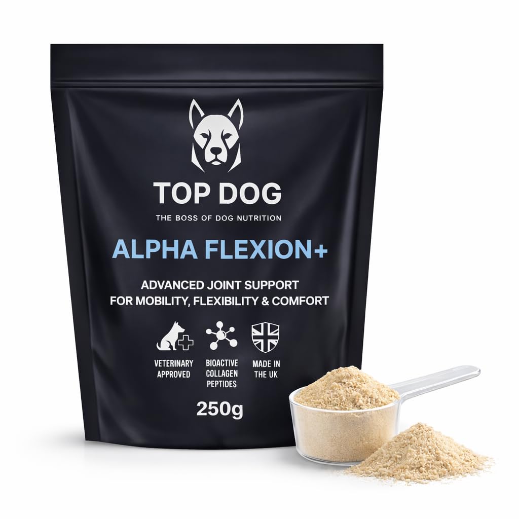 TOP DOG Alpha Flexion+ Dog Joint Supplement Powder – 250g | Glucosamine, MSM & Chondroitin | Supports Joint Health, Mobility & Cartilage