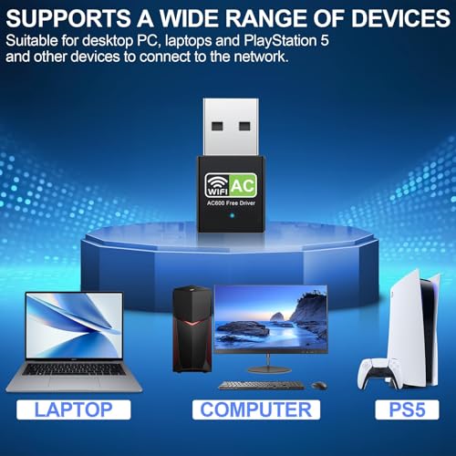 Adaptador WiFi USB 600 Mbps para solucionar problemas de cortes de internet en PC 3