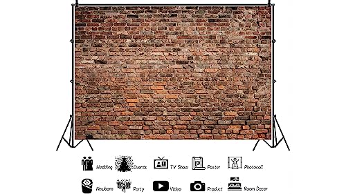 Yynxsy 8X6Ft Brown Brick Wall Background Primary Color Brick Background Large Fabric Brick Photo Background Baby Shower Birthday Party Wedding Graduation Home Decoration Photo Booth Prop Banner Yy-7 #TOP3