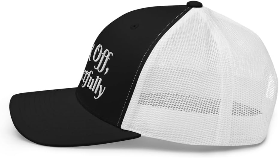 Fuck Off Respectfully Curved Bill Trucker Hat Mid Crown Adjustable Funny Cap