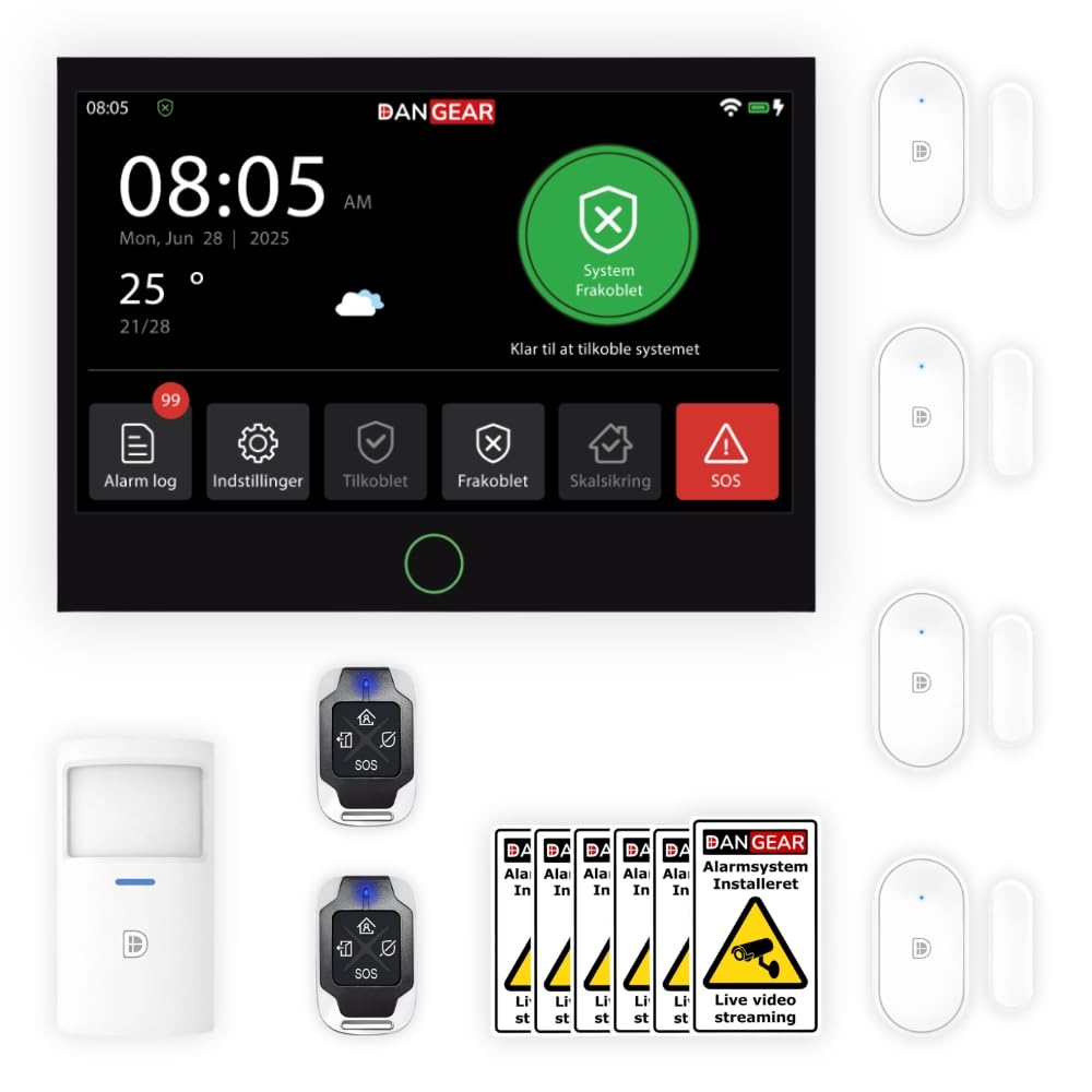 HEIMDALL PRO Smart Home Alarmanlage Set – WLAN/4G – App ohne ABO – Funk Alarmsystem – Alexa & Google Home – Dänisches Design (Starter Set (5 Sensoren))