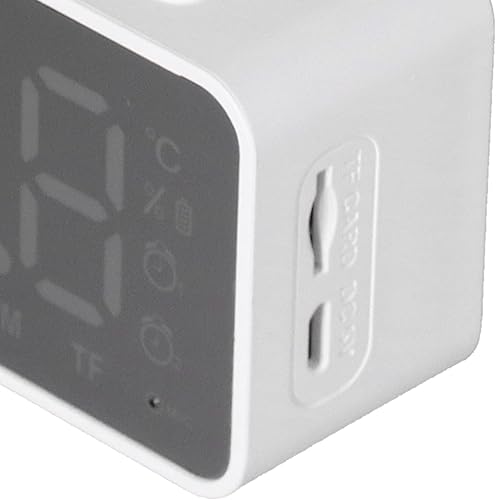 Miniatura 9 de ciciglow Reloj despertador con altavoz Bluetooth, cargador de altavoz junto con espejopantalla, reloj despertador dualtemperaturaFMllamadas