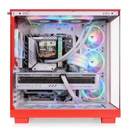 Image of Thermaltake View 380 XL TG ARGB; 4x120mm ARGB Lite Fans Included; 360mm Radiator Support; 420mm GPU Clearance; Hidden Connector Support; Dual Chamber; Flaming Orange; CA-11E-00MRWN-00