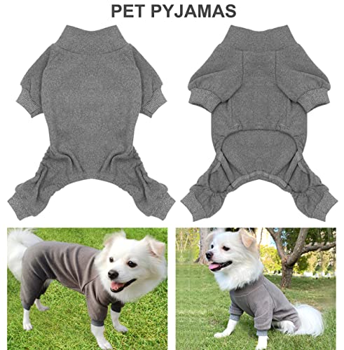 HuaLiSiJi Hundepyjama Kleine Hunde Schlafanzug,Elastisch und Bequem Weich und Warm Einfach an und Auszuziehen für Kleine und Mittelgroße Hunde Geeignet (XXL, Grau)