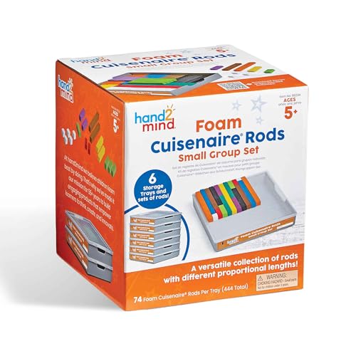 Image of hand2mind Foam Cuisenaire Rods Small Group Set, Teaching Fraction Bars, Montessori Math Manipulatives, Math Teacher Must Haves Elementary, Kindergarten Homeschool Supplies (6 Sets of 74)