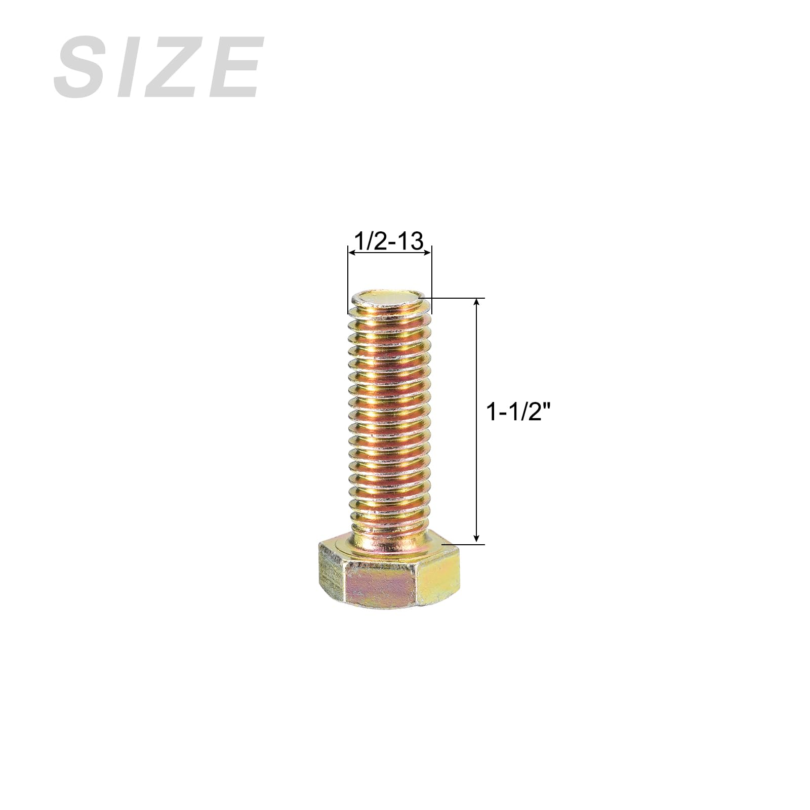 METALLIXITY Hex Head Screws Bolts, Nuts, Flat & Lock Washers Kits (1/2-13x1-1/2") 4 Set - Image 2