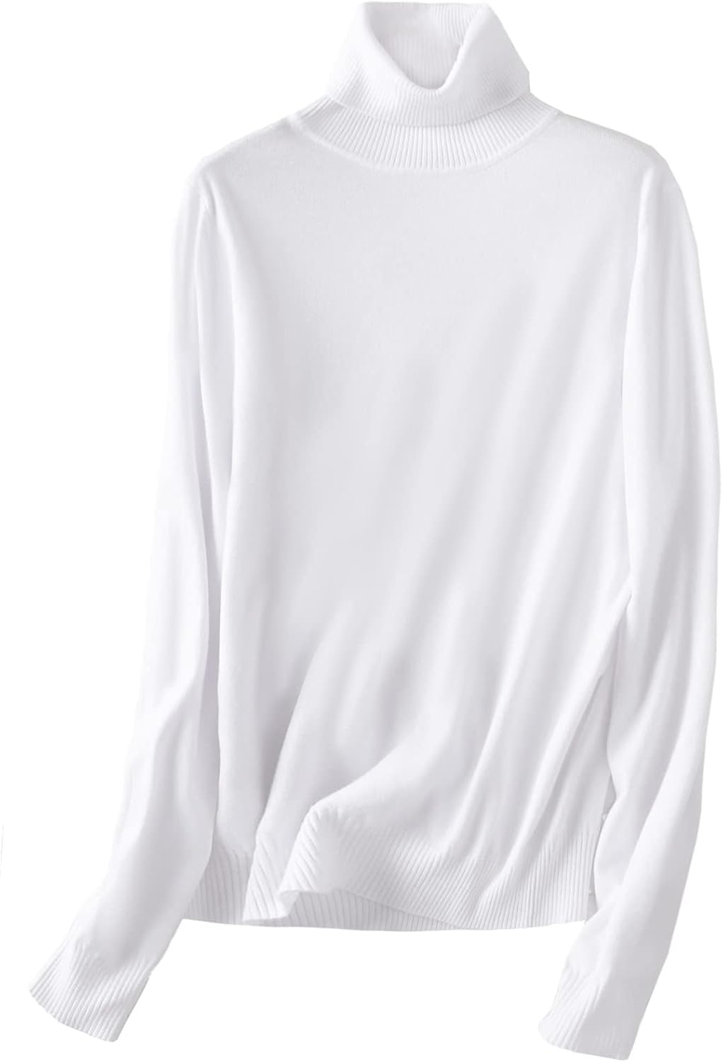 SANGTREE Women's Pullover Turtleneck Sweater Cotton & Modal Long Sleeve Soft Lightweight Tops