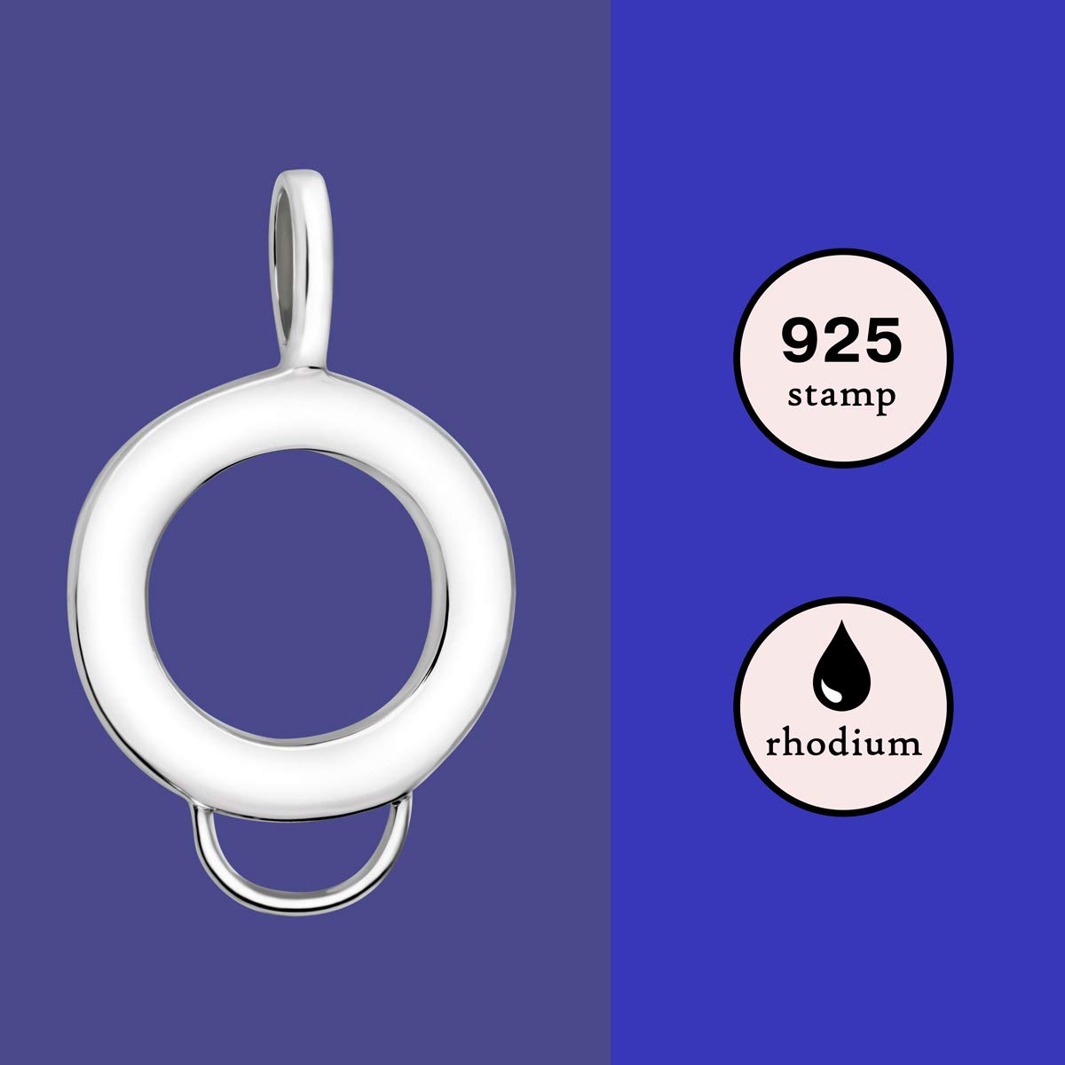 Quiges 925 Silber Charm Anhänger Charmträger mit Karabinerverschluss für Armbänder