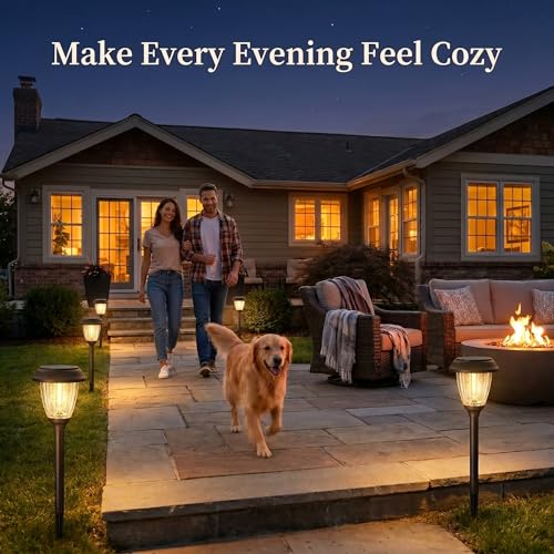XMCOSY+ Solar Pathway Lights Outdoor, Warm White 10/25 LM Glass Solar Lights for Yard, Patio & Walkway, Waterproof Landscape Lighting with Auto On/Off, Decorative Garden Lights for Lawn & Driveway by XMCOSY+ - Image 2