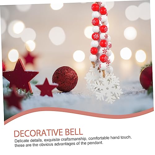Guirnalda de perlas de madera Cabilock 8 piezas, decoración colgante árbol de Navidad rústico hogar 4