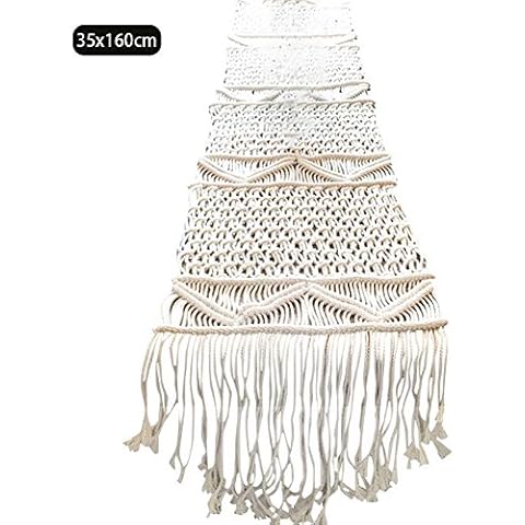 OSISTER7 Tischläufer Ornamente Küche Bauernhaus handgemachte Makramee Quaste gewebt Bankett Weihnachtshochzeitsfeier Dining Holiday Nordic Home Decor Cover