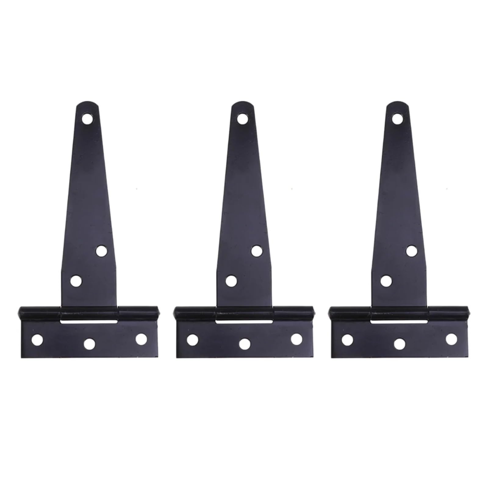Charnières de porte noires en T de 8 et 12 pouces pour portes de grange et studio, lot de 4