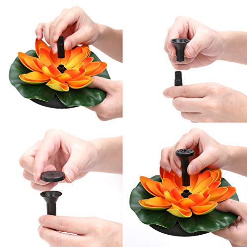 Solar Water Fountain for Bird Baths, Floating Solar Powered Water Fountain Pump for Birdbath, Garden, Pond, Pool, Outdoor Decor, Water Lily