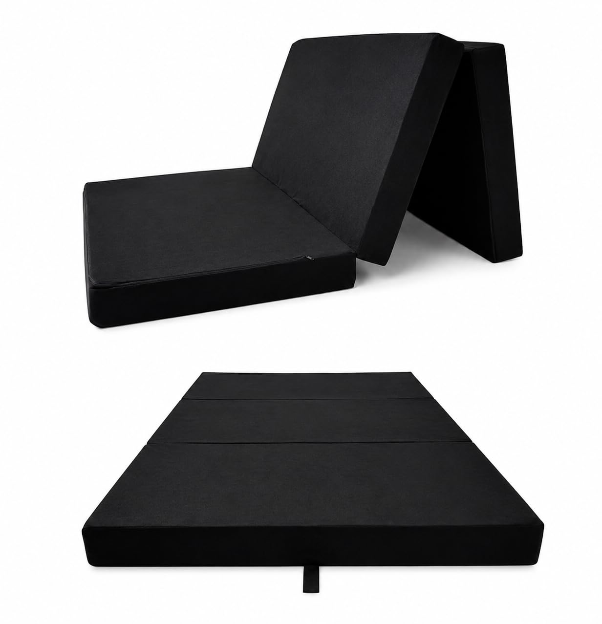 Odolplusz Klappmatratze Faltmatratze Klappbett - Made IN EU - als Matratze Gästebett Gästematratze einsetzbar (Schwarz, 120 x 200 cm)