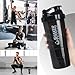 VIGIND Protein Shaker Bottle,Sports Water Bottle,Leak Proof Shake Bottle For Protein Mixer- Non Slip 3 Layer Twist Off 3oz Cups with Pill Tray - Protein Powder 16 oz Shake Cup with Storage,Black