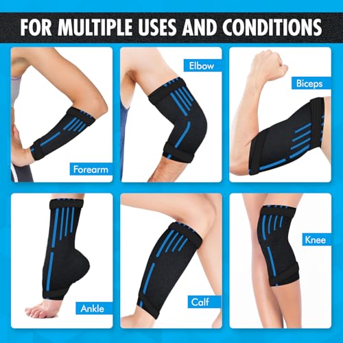 Image of Perfect Remedy Freeze Sleeve - Hot & Cold Arm Ice Pack Wrap Compression - Tennis Elbow Cold Pack Compression for Support in Injuries - Ice Sleeve for Knee, Elbow (Small-Medium)