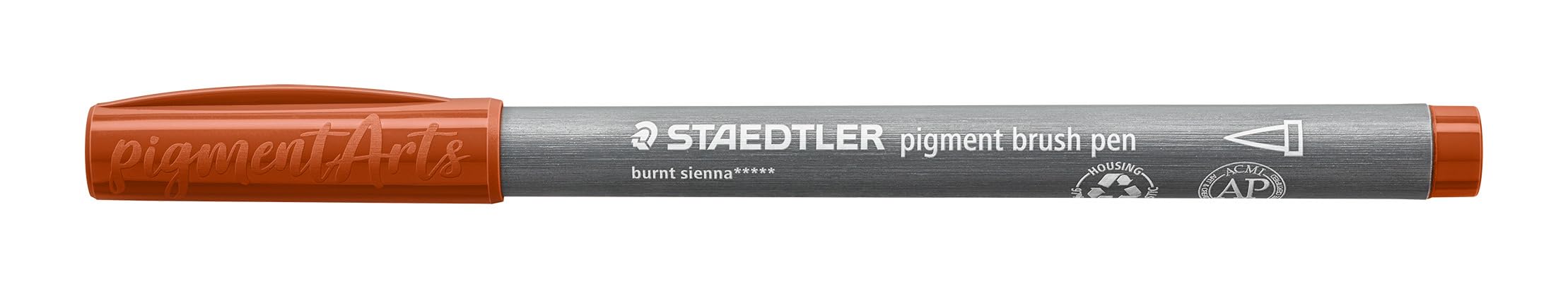 STAEDTLER 371-73 Pigment Arts Brush Pen - Burnt Sienna (Box of 10), Standard