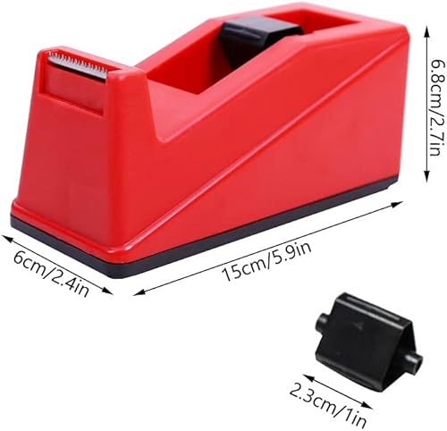 Vista 2 de DBKMPZ Dispensador clásico de cinta de escritorio, núcleo de 1 pulgada, base antideslizante, con 1 rollo de cinta transparente invisible de alta