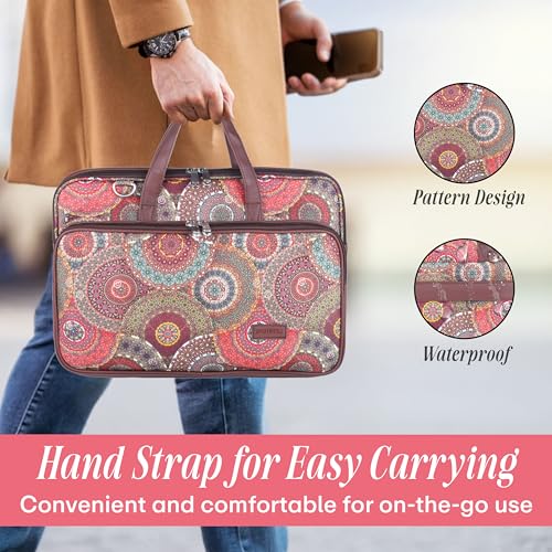 Image of Protecta Stride Floral Printed Laptop Messenger Bag for Men and Women for Office 16 inch Use Macbook Office Briefcase Bag Print Padded Sleeve Straps Durable Design Lightweight 18L Ethnic Print
