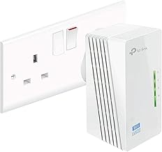 TP-Link TL-WPA4220 V1.2 2-Port Add-On Powerline Adapter, Range Extender, Broadband/WiFi Extender, WiFi Booster/Hotspot, No Configuration Required, UK Plug (Renewed)