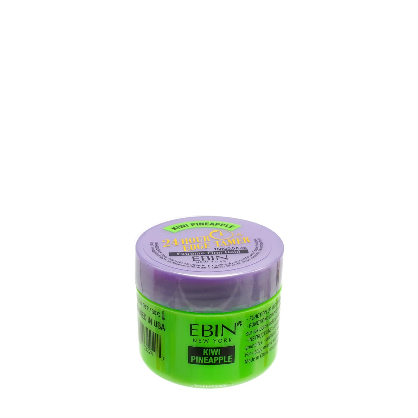 EBIN NEW YORK(Kiwi Pineapple, 0.5 Ounce / 15ml) - 24 Hour Edge Tamer Fruity - Extreme Firm Hold, 15ml, Kiwi Pineapple - No Flaking, White Residue, Shine and Smooth with Argan Oil & Castor Oil