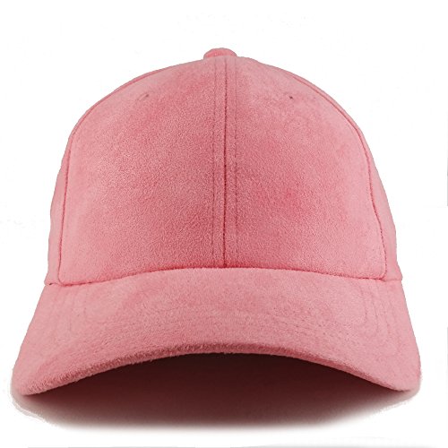 Image of Trendy Apparel Shop Plain Faux Suede Leather Adjustable Structured Baseball Cap