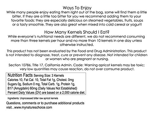 Bitter Apricot Kernels, California Grown, 1 Lb Raw Apricot Seeds, 100% All Natural, Gmo Free From Organic Farms #TOP5