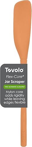 Tovolo Espátula de Silicona para Frascos con Mango Largo, Herramienta de Goma para Raspar y Recoger de Frascos de Mantequilla de Maní, Mermelada y