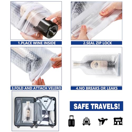 sacos protetores de viagem de garrafa de vinho para avião, capas de vinho resseláveis para viagens,