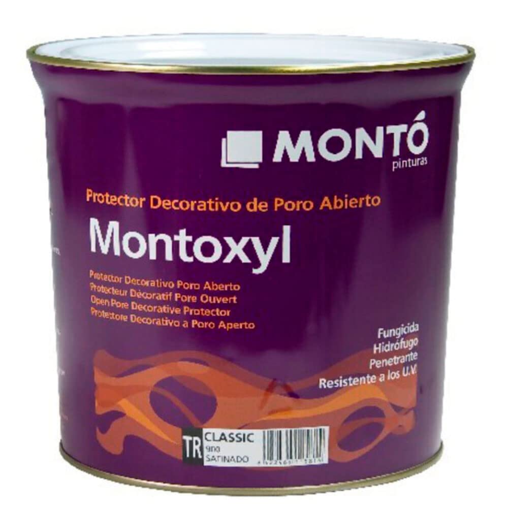 Trattamento protettivo satinato o opaco in legno disolvente, traspirante, con filtro solare UV. Montoxyl Classic (5 l, Teca 960 satinato)