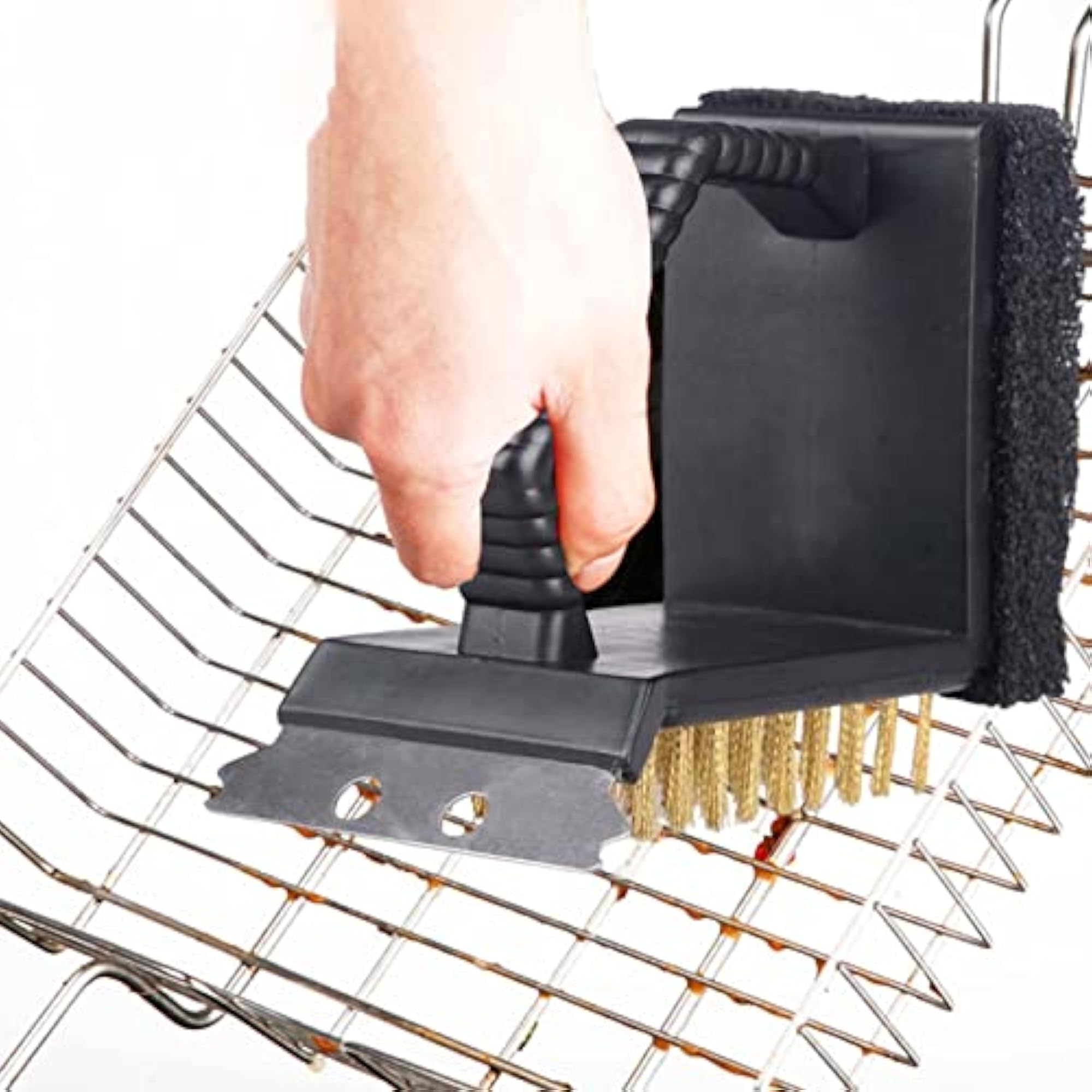 Grill Scrubbing Brush with Scraper for All Grates