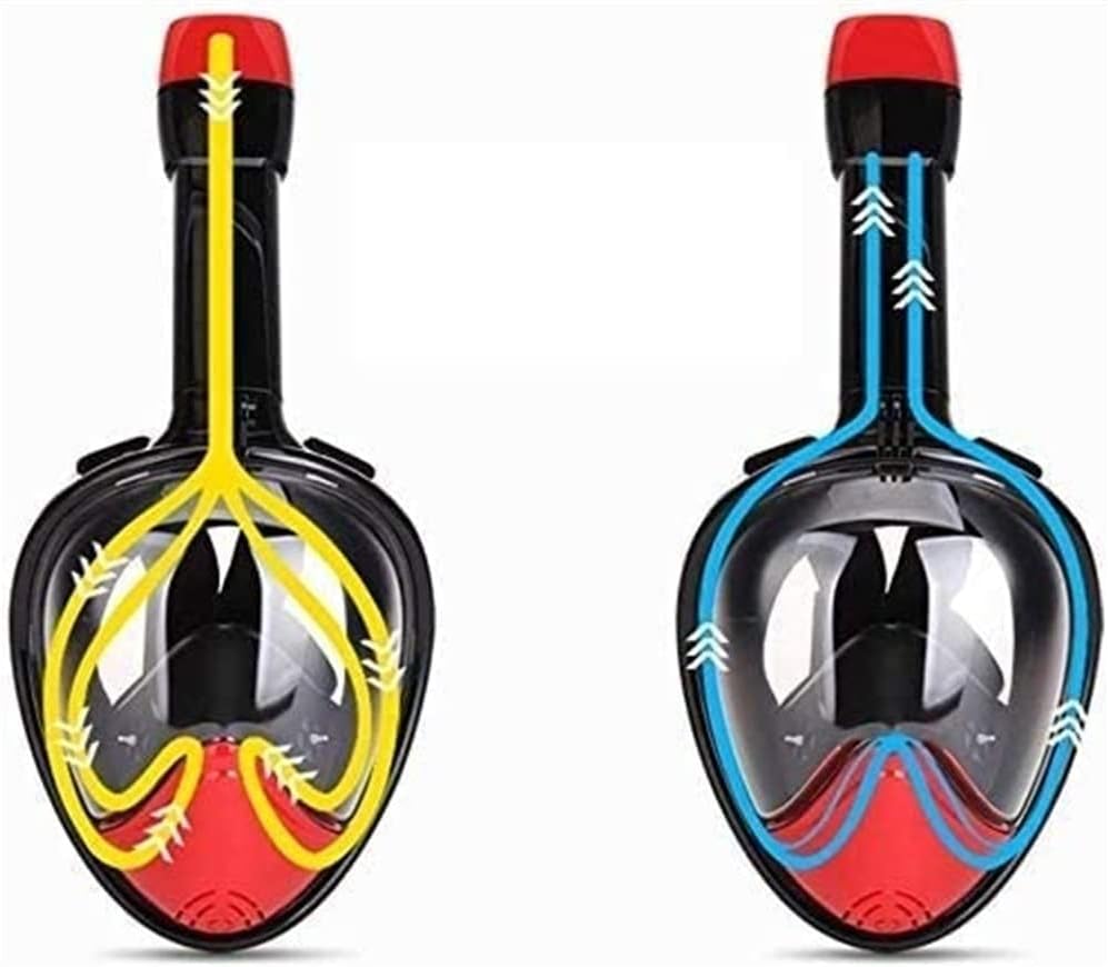 Full Face Snorkel Mask, Snorkeling Diving Mask with Camera Mount, 180 Degree Panoramic Anti-Fog Anti-Leak Design, Snorkeling Mask for Adults
