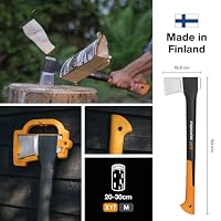 Fiskars Spaltaxt, Inklusive Klingen-/Transportschutz, Länge: 60 cm, Antihaftbeschichtet, Hochwertige Stahl-Klinge/Glasfaserverstärkter Kunststoff-Stiel, Schwarz/Orange, X17–M, 1,53 kg, 1015641 – Ansicht 2