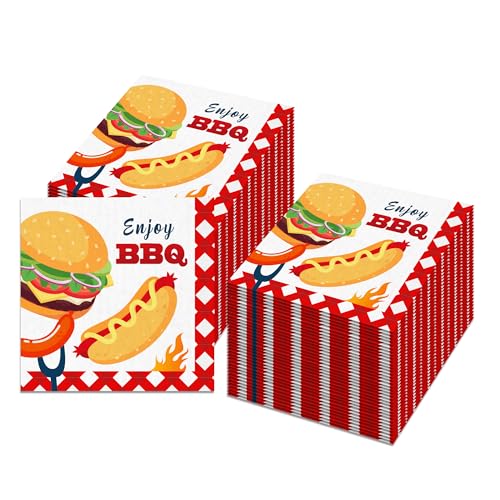 Servilletas para barbacoa con diseño estampado de parrillas 7