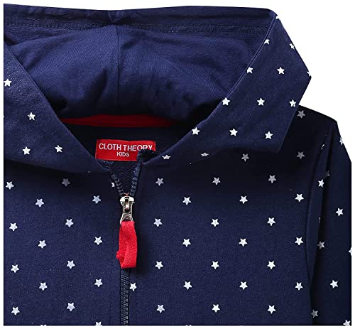Image of Clotth Theory Boy's Fleece Solid Color Blocked Hooded Sweatshirt Jacket