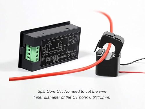 Miniatura 3 de CrocSee AC 80-260V 100A CRS-022B Pantalla LCD Voltaje de corriente digital Potencia Frecuencia de energía Factor de potencia Multímetro Amperímetro