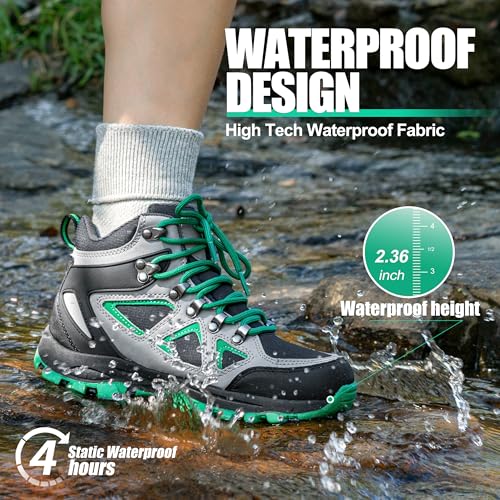 R CORD Kids Hiking Boots Waterproof Durable TPR Traction Outsole Anti-Skid Athletic Lace Up Hiking Shoes for Outdoor Adventure2