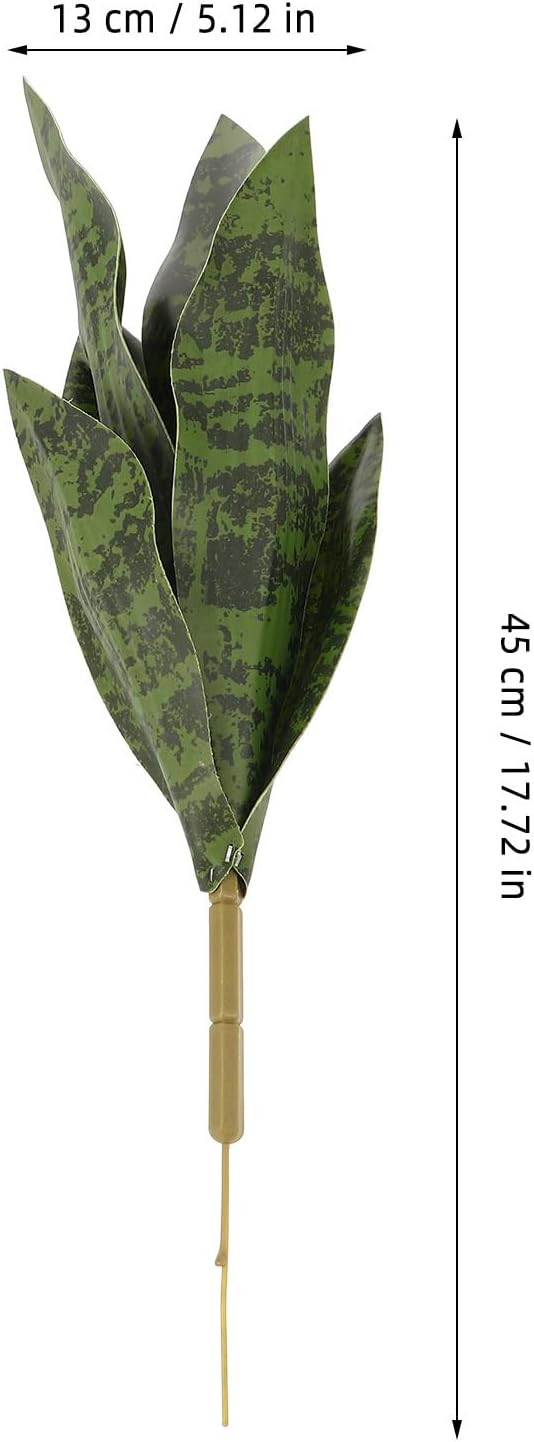 DECHOUS Faux Snake Plant Stem Lifelike Artificial Sansevieria Snake Plant Leaves for Home Decor Living Room Office Housewarming, 17.7 Inch - Image 5