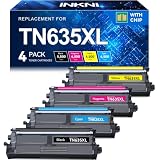 InkNI TN635XL MFC-L8930CDW Toner Compatible for Brother TN635XL TN635 XL TN-635XL Toner Cartridges Work for MFC-L8730CDW HL-L8430CDW HL-L8430CDWT HL-L8570CDW MFC-L8970CDW MFC-EX575 Printer Ink 4 Pack