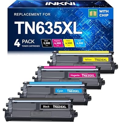 InkNI TN635XL MFC-L8930CDW Toner Compatible for Brother TN635XL TN635 XL TN-635XL Toner Cartridges Work for MFC-L8730CDW HL-L8430CDW HL-L8430CDWT HL-L8570CDW MFC-L8970CDW MFC-EX575 Printer Ink 4 Pack