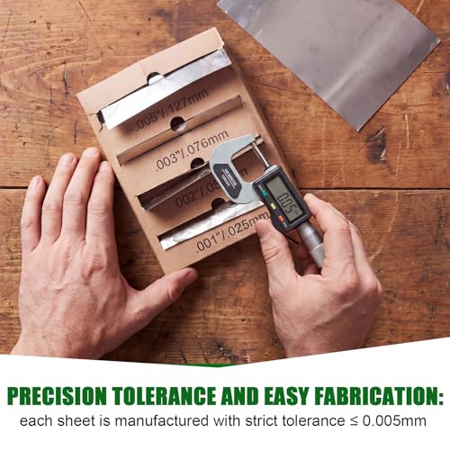 Image of Frienda 4 Rolls 301H Stainless Steel Shim Stock Assortment, Full Hard Temper 0.001 inch 0.002 inch 0.003 inch 0.005 inch Thick, 6 inch x 50 inch Metal Shim Roll Set for Machine Shop, Milling, Lathe, Spacing and Alignment